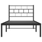 vidaXL Giroletto con Testiera in Metallo Nero 100x190 cm vidaXL Giroletto con Testiera in Metallo Nero 100x190 cm