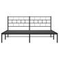 vidaXL Giroletto con Testiera in Metallo Nero 200x200 cm vidaXL Giroletto con Testiera in Metallo Nero 200x200 cm