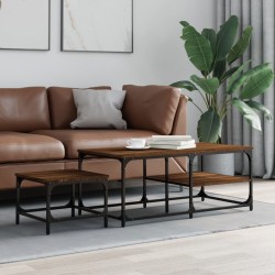 vidaXL Tavolini Impilabili 2 pz Rovere Marrone in Legno Multistrato