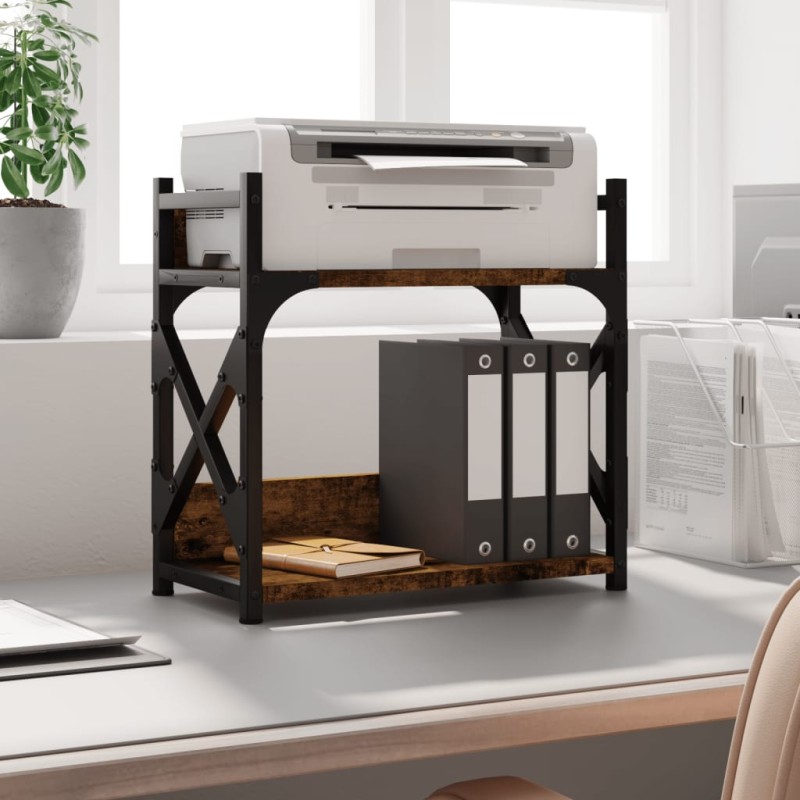 vidaXL Supporto Stampante 2 Livelli Rovere Fumo 40x20x40cm Multistrato vidaXL Supporto Stampante 2 Livelli Rovere Fumo 40x20x40cm Multistrato