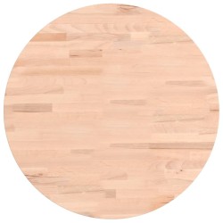 vidaXL Piano per Tavolo Ø50x1,5 cm Rotondo in Legno Massello di Faggio