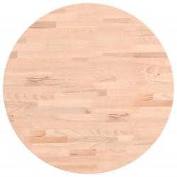 vidaXL Piano per Tavolo Ø50x4 cm Rotondo in Legno Massello di Faggio