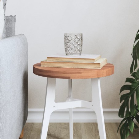 vidaXL Piano per Tavolo Ø30x2,5 cm Rotondo in Legno Massello di Faggio