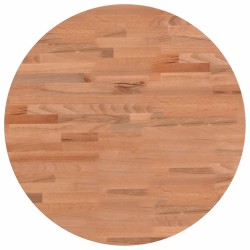 vidaXL Piano per Tavolo Ø50x2,5 cm Rotondo in Legno Massello di Faggio