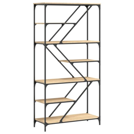 vidaXL Libreria Rovere Sonoma 91x36x176 cm Legno Multistrato e Acciaio