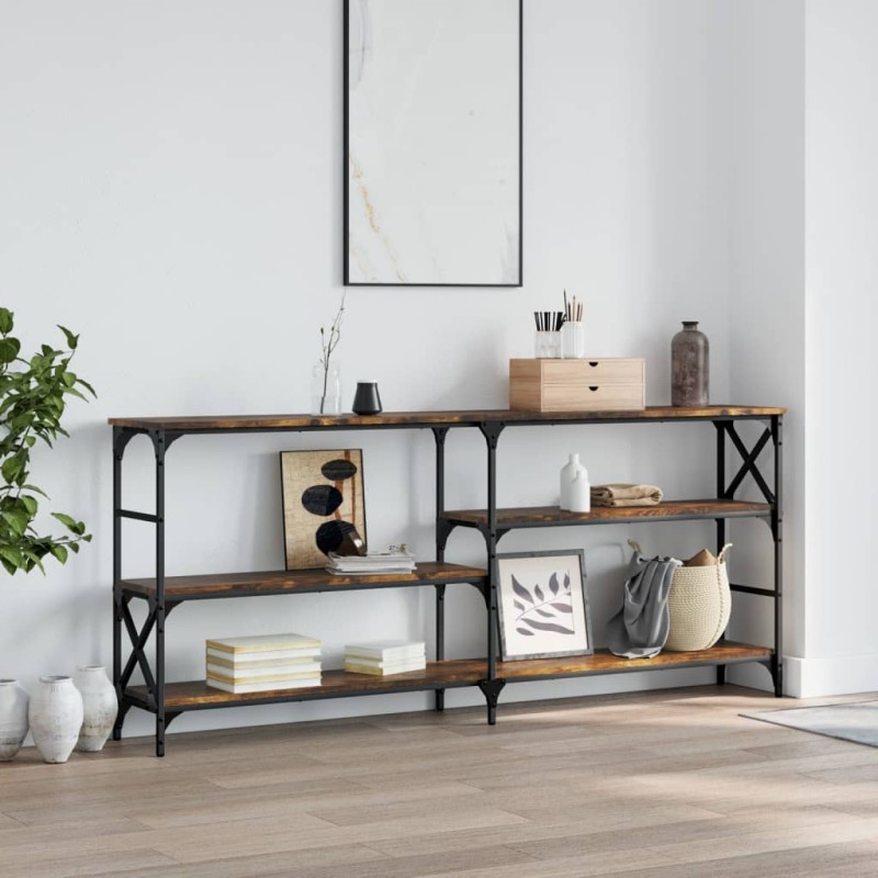 vidaXL Tavolo Consolle Rovere Fumo 180x29x76,5 cm in Legno Multistrato vidaXL Tavolo Consolle Rovere Fumo 180x29x76,5 cm in Legno Multistrato
