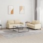 vidaXL Set di Divani 2 pz con Cuscini Crema in Tessuto vidaXL Set di Divani 2 pz con Cuscini Crema in Tessuto