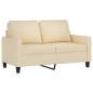 vidaXL Set di Divani 2 pz con Cuscini Crema in Tessuto vidaXL Set di Divani 2 pz con Cuscini Crema in Tessuto
