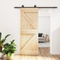 vidaXL Porta Scorrevole con Set Hardware 85x210 cm Legno Massello Pino
