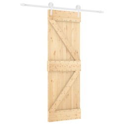 vidaXL Porta Scorrevole con Set Hardware 70x210 cm Legno Massello Pino