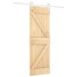 vidaXL Porta Scorrevole con Set Hardware 70x210 cm Legno Massello Pino vidaXL Porta Scorrevole con Set Hardware 70x210 cm Legno Massello Pino
