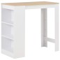 vidaXL Tavolo da Bar con Ripiano Bianco 110x50x103 cm vidaXL Tavolo da Bar con Ripiano Bianco 110x50x103 cm