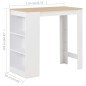 vidaXL Tavolo da Bar con Ripiano Bianco 110x50x103 cm vidaXL Tavolo da Bar con Ripiano Bianco 110x50x103 cm