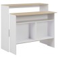 vidaXL Tavolo Bar con 2 Piani d'Appoggio Bianco e Rovere 130x40x120cm vidaXL Tavolo Bar con 2 Piani d'Appoggio Bianco e Rovere 130x40x120cm