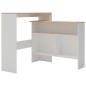vidaXL Tavolo Bar con 2 Piani d'Appoggio Bianco e Rovere 130x40x120cm vidaXL Tavolo Bar con 2 Piani d'Appoggio Bianco e Rovere 130x40x120cm