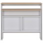 vidaXL Tavolo Bar con 2 Piani d'Appoggio Bianco e Rovere 130x40x120cm vidaXL Tavolo Bar con 2 Piani d'Appoggio Bianco e Rovere 130x40x120cm