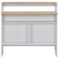 vidaXL Tavolo Bar con 2 Piani d'Appoggio Bianco e Rovere 130x40x120cm vidaXL Tavolo Bar con 2 Piani d'Appoggio Bianco e Rovere 130x40x120cm