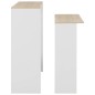 vidaXL Tavolo Bar con 2 Piani d'Appoggio Bianco e Rovere 130x40x120cm vidaXL Tavolo Bar con 2 Piani d'Appoggio Bianco e Rovere 130x40x120cm