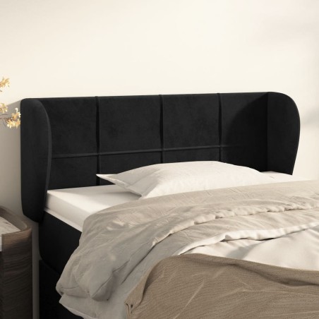 vidaXL Testiera ad Orecchio Nera 103x23x78/88 cm in Velluto