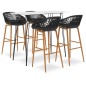 vidaXL Set da Bar 5 pz Bianco e Nero vidaXL Set da Bar 5 pz Bianco e Nero