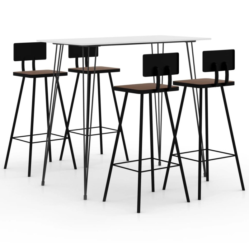 vidaXL Set da Bar 5 pz Bianco vidaXL Set da Bar 5 pz Bianco