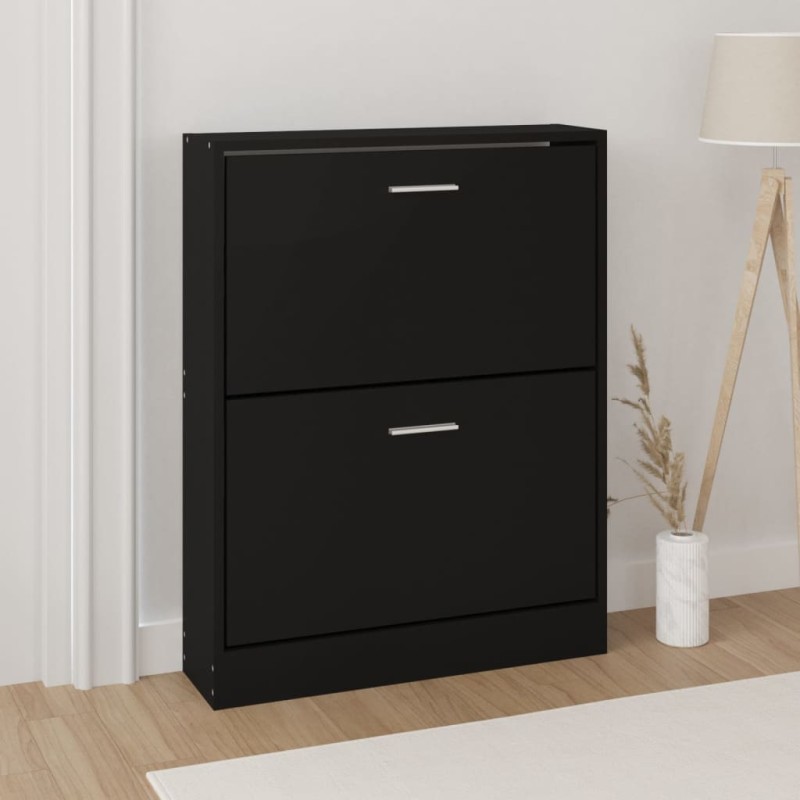 Scarpiera Nero 59x17x81 cm in Legno Multistrato Scarpiera Nero 59x17x81 cm in Legno Multistrato