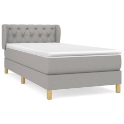 vidaXL Giroletto a Molle con Materasso Grigio Chiaro 80x200 cm Tessuto