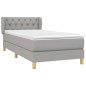 vidaXL Giroletto a Molle con Materasso Grigio Chiaro 80x200 cm Tessuto