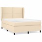 vidaXL Giroletto a Molle con Materasso Crema 140x19 cm in Tessuto