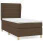 vidaXL Giroletto a Molle con Materasso Marrone Scuro 100x200cm Tessuto