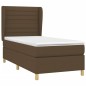 vidaXL Giroletto a Molle con Materasso Marrone Scuro 100x200cm Tessuto