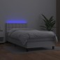 vidaXL Giroletto Molle con Materasso e LED Bianco 80x200 cm Similpelle