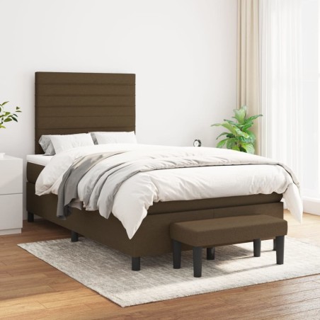 vidaXL Giroletto a Molle con Materasso Marrone Scuro 120x200cm Tessuto