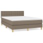 vidaXL Giroletto a Molle con Materasso Tortora 140x200 cm in Tessuto