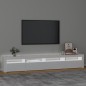vidaXL Mobile Porta TV con Luci LED Bianco Lucido 240x35x40 cm vidaXL Mobile Porta TV con Luci LED Bianco Lucido 240x35x40 cm