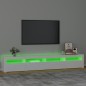 vidaXL Mobile Porta TV con Luci LED Bianco Lucido 240x35x40 cm vidaXL Mobile Porta TV con Luci LED Bianco Lucido 240x35x40 cm