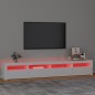 vidaXL Mobile Porta TV con Luci LED Bianco Lucido 240x35x40 cm vidaXL Mobile Porta TV con Luci LED Bianco Lucido 240x35x40 cm