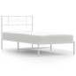 vidaXL Giroletto con Testiera Metallo Bianco 100x200 cm vidaXL Giroletto con Testiera Metallo Bianco 100x200 cm