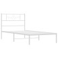 vidaXL Giroletto con Testiera Metallo Bianco 100x200 cm vidaXL Giroletto con Testiera Metallo Bianco 100x200 cm