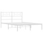 vidaXL Giroletto con Testiera Metallo Bianco 150x200 cm vidaXL Giroletto con Testiera Metallo Bianco 150x200 cm