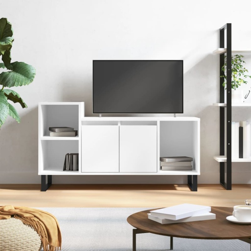vidaXL Mobile Porta TV Bianco 100x35x55 cm in Legno Multistrato vidaXL Mobile Porta TV Bianco 100x35x55 cm in Legno Multistrato