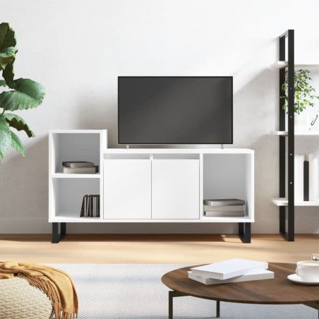 vidaXL Mobile Porta TV Bianco Lucido 100x35x55 cm in Legno Multistrato