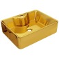 vidaXL Lavandino con Foro per Rubinetto 45x32x12,5 cm in Ceramica Oro vidaXL Lavandino con Foro per Rubinetto 45x32x12,5 cm in Ceramica Oro