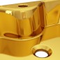 vidaXL Lavandino con Foro per Rubinetto 45x32x12,5 cm in Ceramica Oro vidaXL Lavandino con Foro per Rubinetto 45x32x12,5 cm in Ceramica Oro