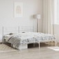 vidaXL Giroletto con Testiera e Pediera Metallo Bianco 183x213 cm vidaXL Giroletto con Testiera e Pediera Metallo Bianco 183x213 cm