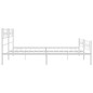 vidaXL Giroletto con Testiera e Pediera Metallo Bianco 183x213 cm vidaXL Giroletto con Testiera e Pediera Metallo Bianco 183x213 cm