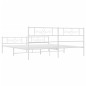 vidaXL Giroletto con Testiera e Pediera Metallo Bianco 183x213 cm vidaXL Giroletto con Testiera e Pediera Metallo Bianco 183x213 cm