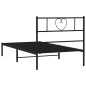 vidaXL Giroletto con Testiera in Metallo Nero 100x190 cm vidaXL Giroletto con Testiera in Metallo Nero 100x190 cm