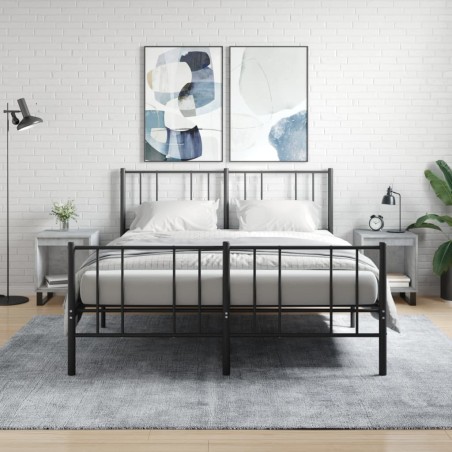 vidaXL Comodini 2pz Grigio Cemento 40x35x50 cm in Legno Multistrato