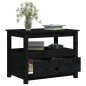 Tavolino da Salotto Nero 71x49x55 cm in Legno Massello di Pino Tavolino da Salotto Nero 71x49x55 cm in Legno Massello di Pino